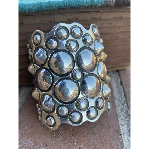 Navajo Sterling Silver Cuff Bracelet By Cody Willie Signed & Stamped - Picture 4 of 8